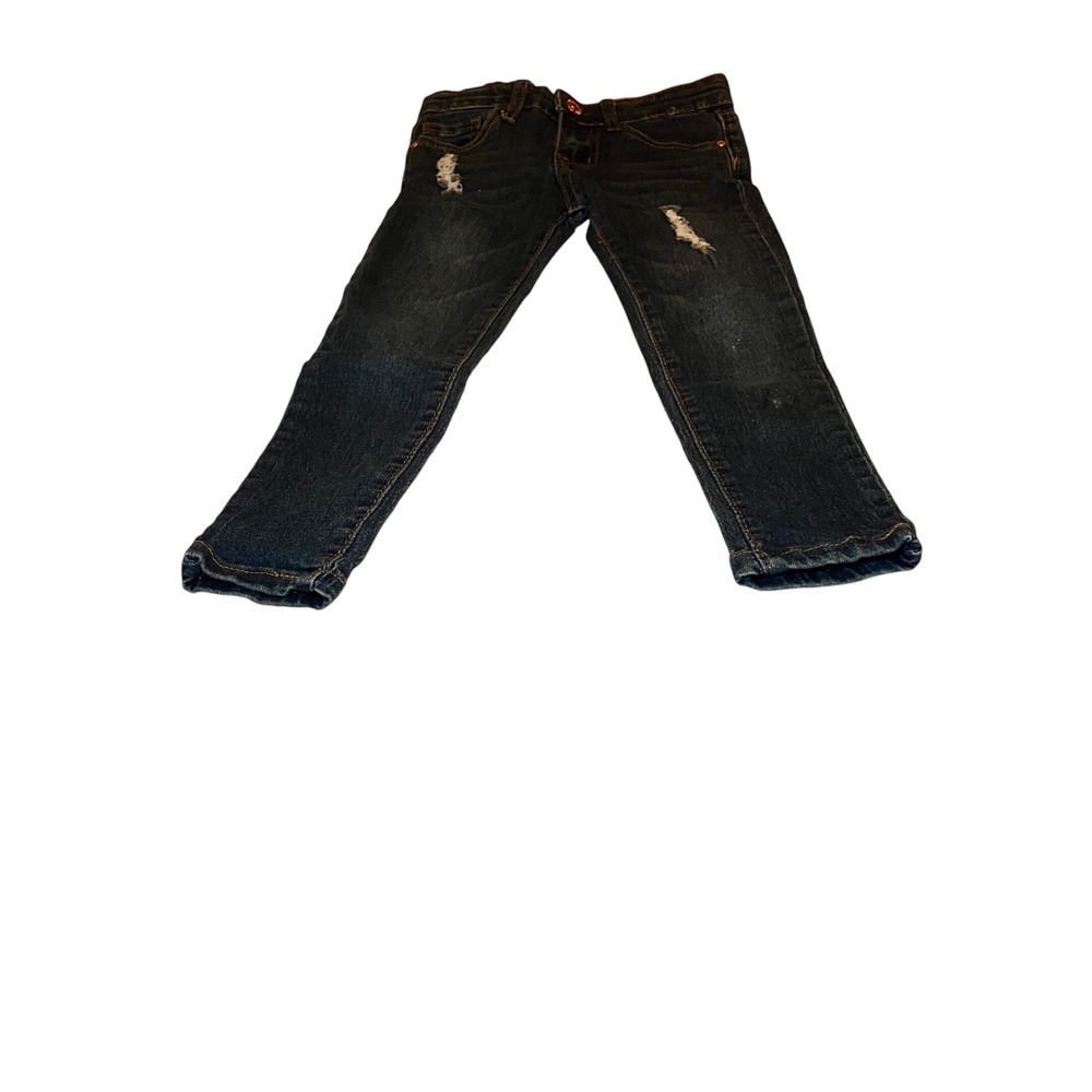 SoHo Blue Kids Jeans Size 4 Distressed Dark Wash Skinny Fit Denim Pants